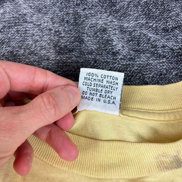 Vtg Hobie 1989 Single Stitch T-Shirt Cycling Surf Men's XL Made In USA Yellow - Picture 7 of 16